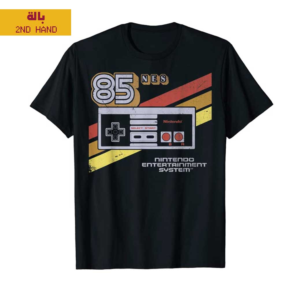 Nintendo NES Controller Retro Stripe 85 Graphic T-Shirt