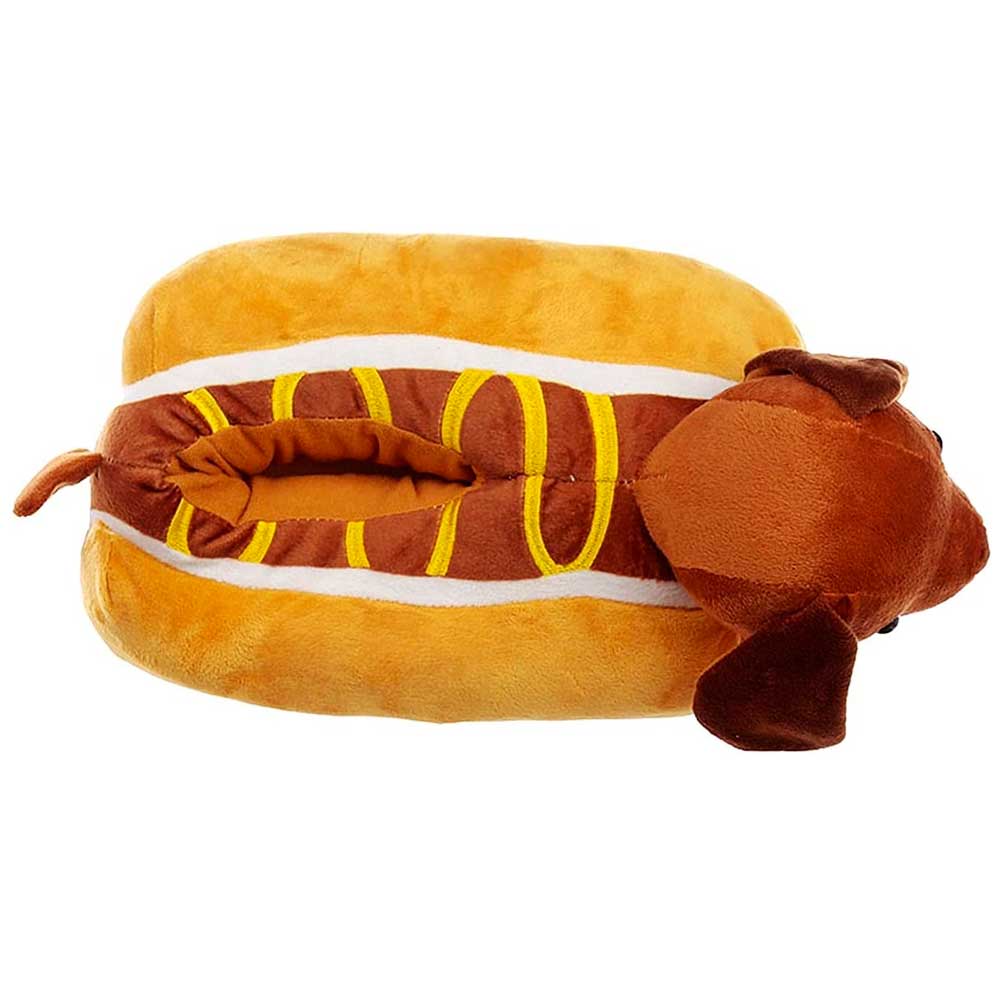 Unisex Weiner Dog Slippers - Funny Plush Dachshund House Shoes
