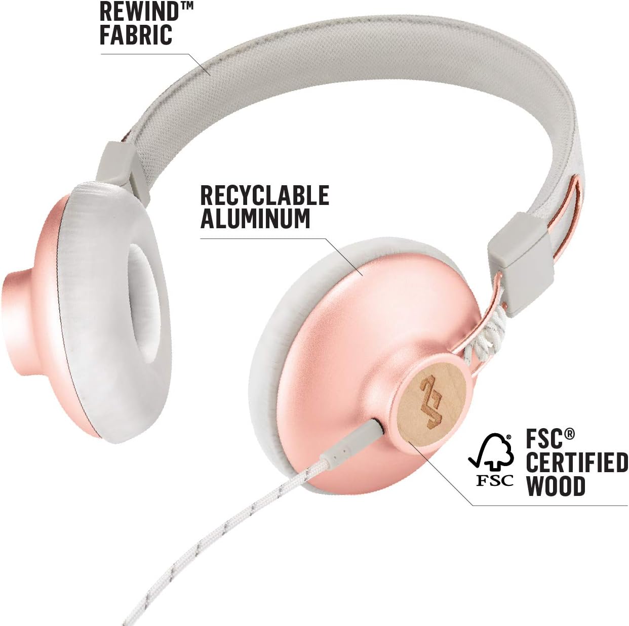 HOUSE OF MARLEY - POSITIVE VIBRATION 2 WIRELESS HEADPHONES - PINK