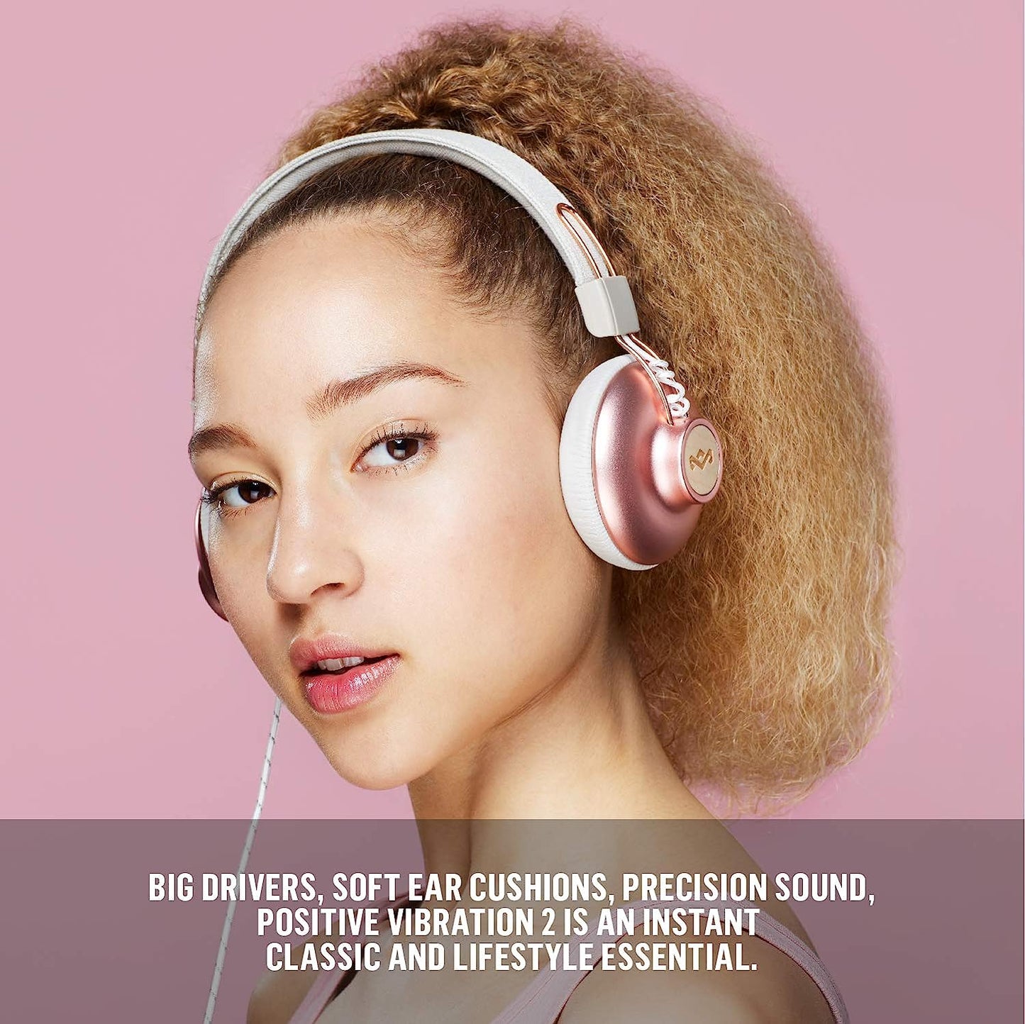 HOUSE OF MARLEY - POSITIVE VIBRATION 2 WIRELESS HEADPHONES - PINK