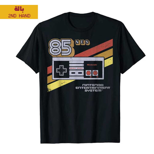 Nintendo NES Controller Retro Stripe 85 Graphic T-Shirt