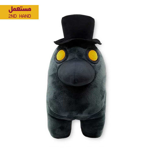 Toikido YuMe Toys AMONG US Premium Plush Toy 12" Black the sus “Gray” with Hat