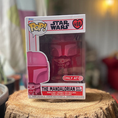 Funko POP! Star Wars Valentine The Mandalorian with Grogu #498