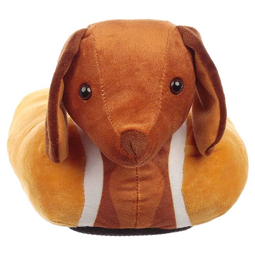 Unisex Weiner Dog Slippers - Funny Plush Dachshund House Shoes